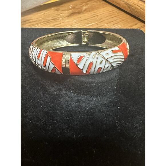 Sequin Nordstrom Multicolor Gold Tone Statement Enamel Bangle Bracelet # 218 - Picture 3 of 4